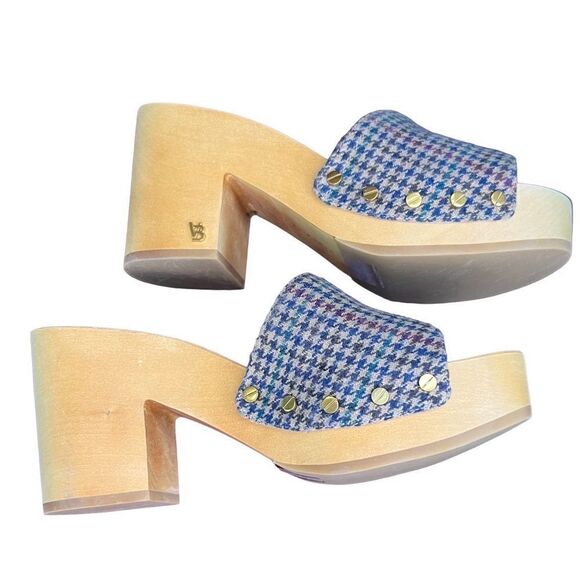 Veronica Beard Hannalee Hazelwood Houndstooth Wooden Clog NWB Size 6 1/2 - Picture 4 of 10